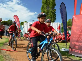 Riders at the Pt England School opening
